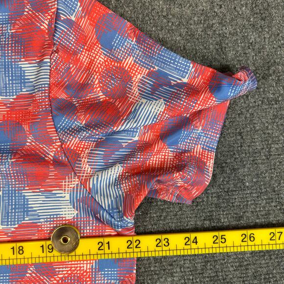 Tailor Byrd SPF 30 Polo Quick Dry Size M Pink and Blue - Picture 6 of 6